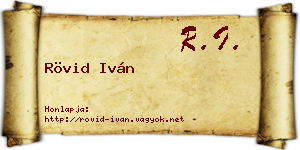 Rövid Iván névjegykártya