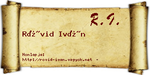 Rövid Iván névjegykártya