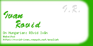 ivan rovid business card
